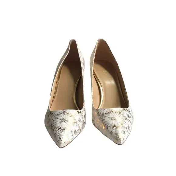 🆕Michael Kors Flex Dorothy Classic White Gold Mid Heel Pumps - Picture 6 of 9